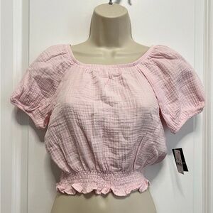 Girl’s Pink  Puff Short Sleeve Top Size Large (10/12) - Grayson/Threads